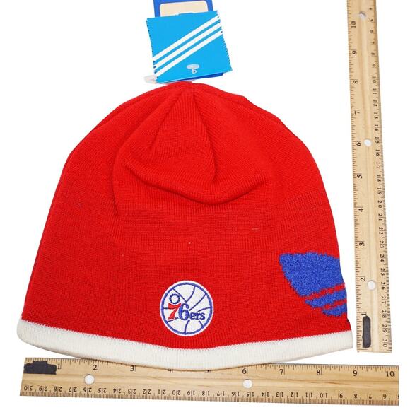 Adidas Philadelphia 76ers Red Beanie Cap - NBA Basketball Toque Hat 2014 - Picture 6 of 6